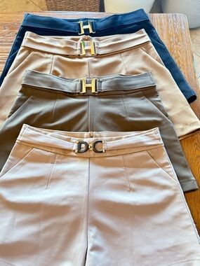 H-Buckle High-Waist Short Skirt - Black, Tan, light brown runs small. $8 each